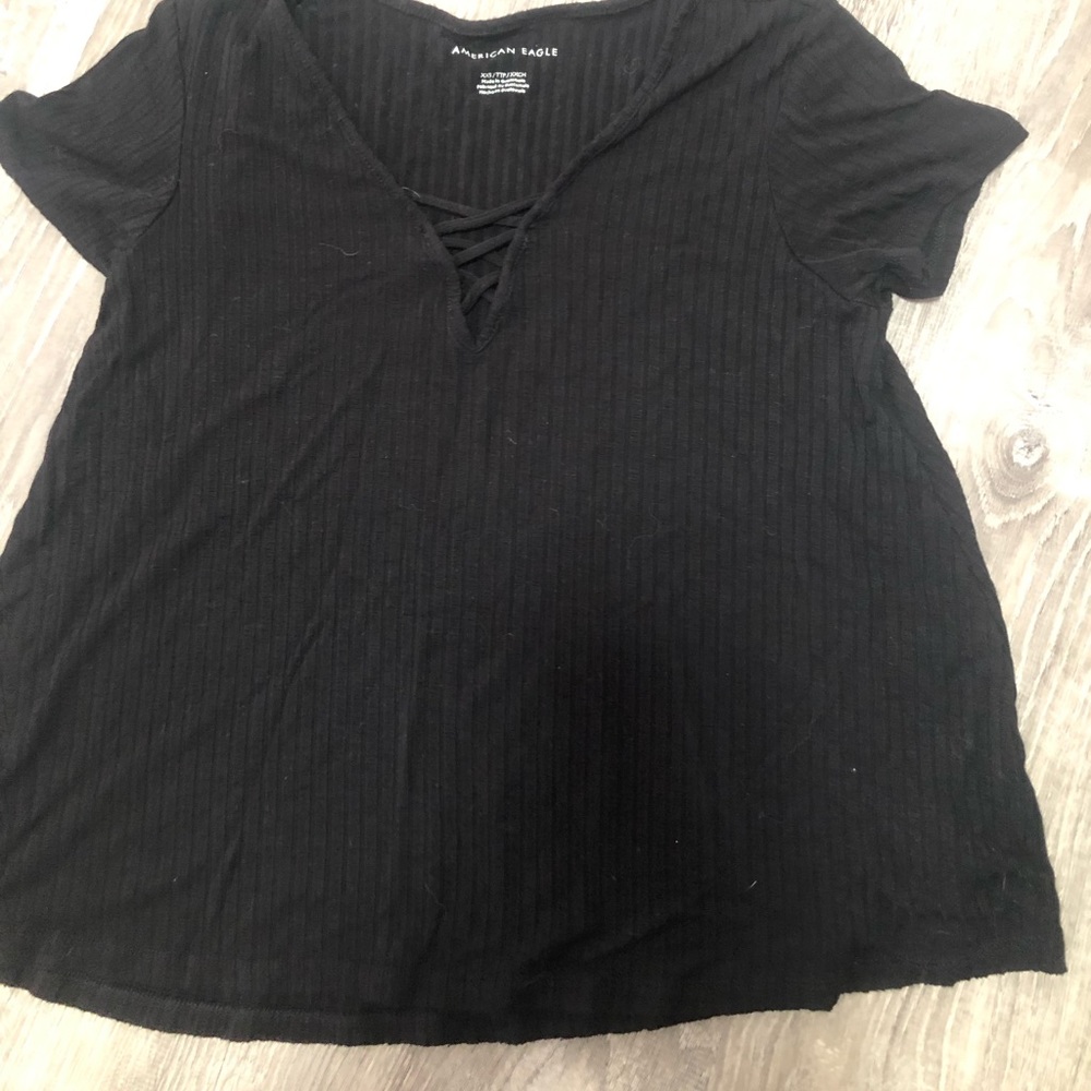 Black American Eagle Babydoll T shirt
